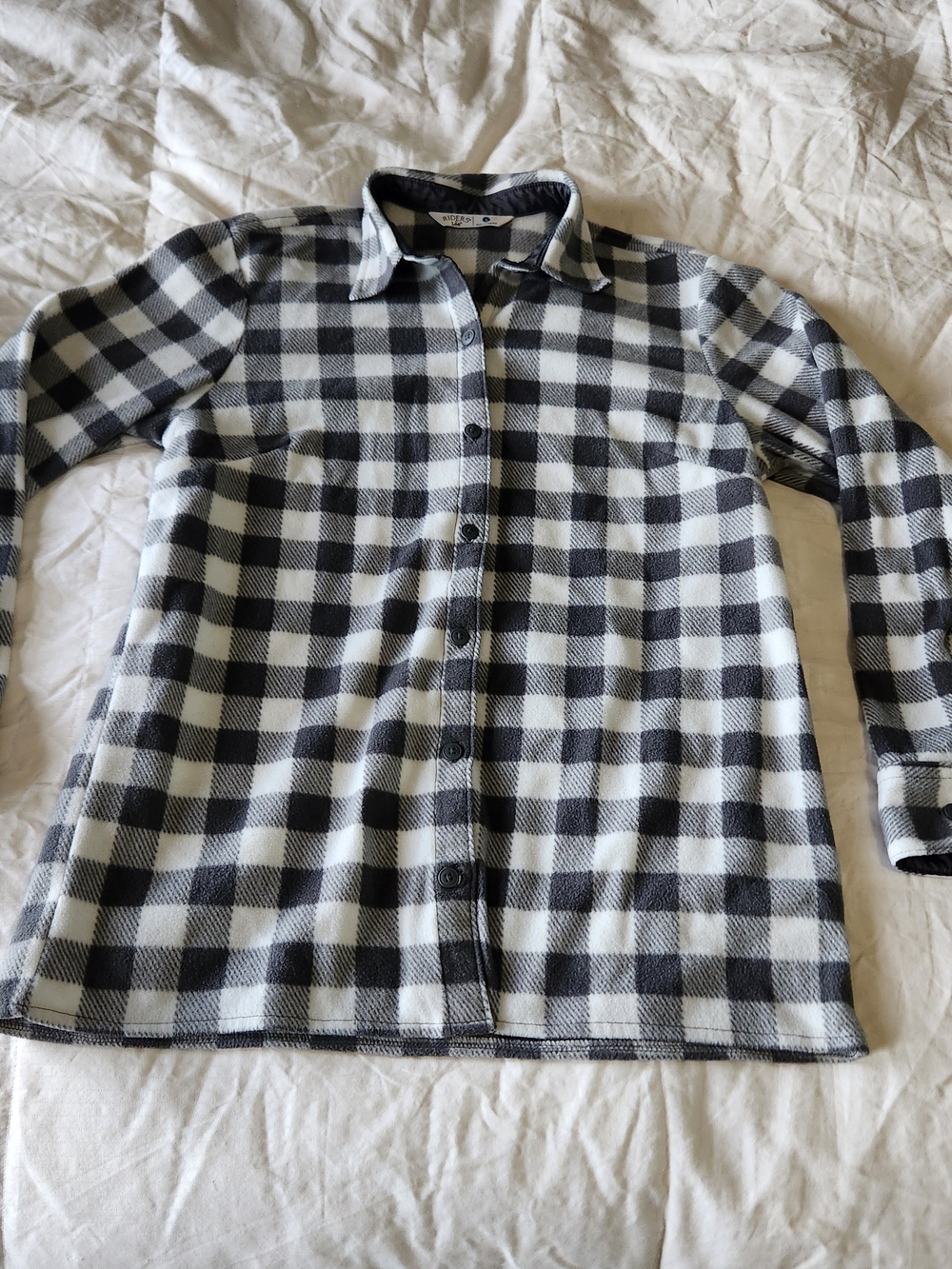 Lee Black and White Plaid Long Sleeve Shirt